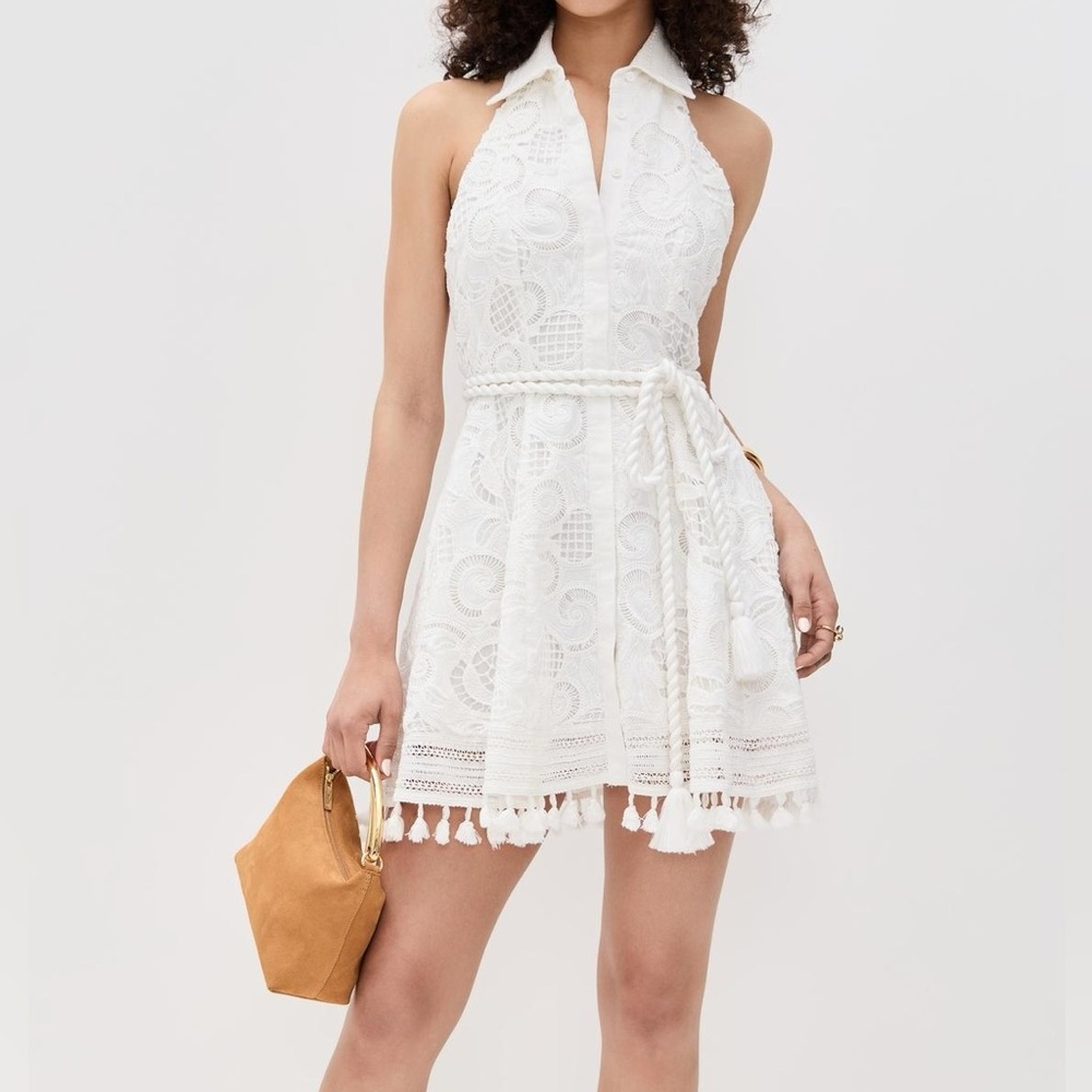 Alice + Olivia Cream/white LUCY MINI SHIRT DRESS😍 - Picture 8 of 14